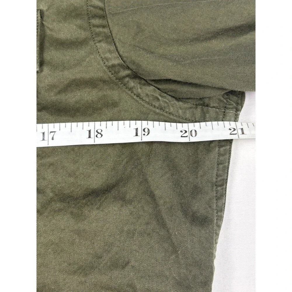 Banana Republic Military Utility Button Up Shirt Olive Green Mens Size Medium